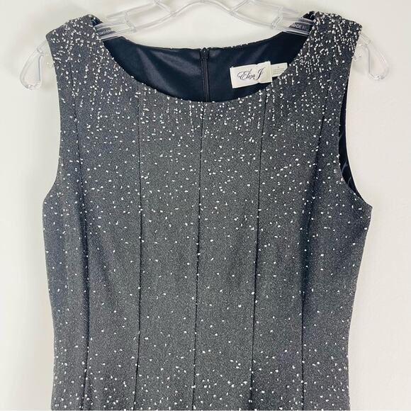 Eliza J grey white speckled ombré evening special event wedding midi dress 6 - Picture 2 of 7